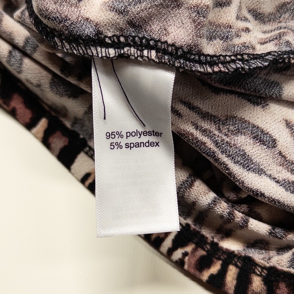 Maurices One Shoulder Top Large Brown Leopard Print Stretch Knit Mob Wife New - Picture 10 of 11